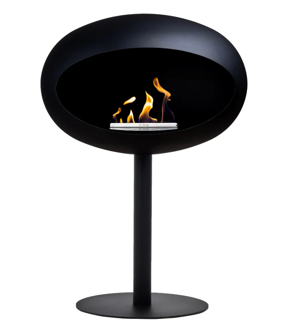 Minimalistic bio fireplace ideal for sleek, industrial aesthetics - Thick pole